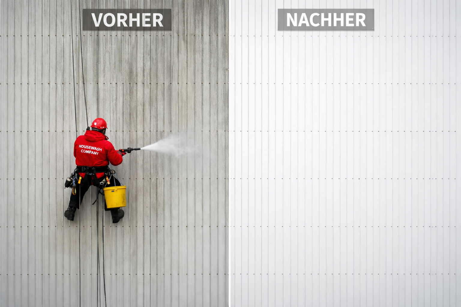 Fassadenreinigung Vor Und Nach Metall Housewash Company Image